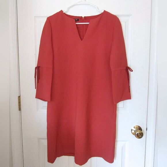 Lafayette 148 New York split neck shift dress S M - Picture 6 of 6